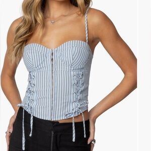 Edikted Blue Pinstripe Corset